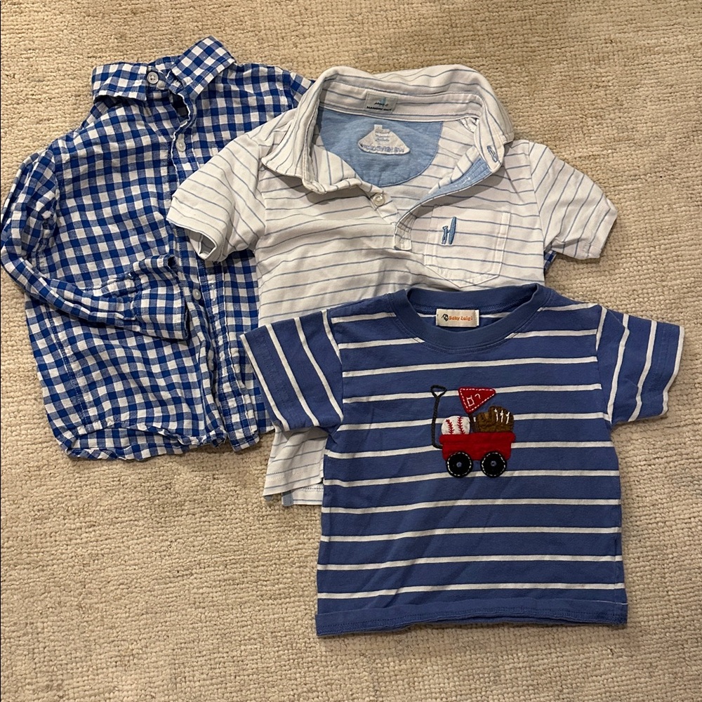 Janie and Jack Checkered and Striped Button Down Shirts